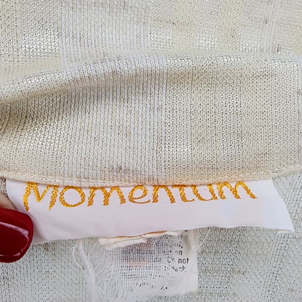 70s VTG Momentum Maxi Dress, Faux Corset Waist Jacquard Stripe Cream Maxi - S - Picture 10 of 10